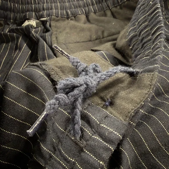 Stussy Pinstripe Pants Skateboard Navy Size L - Picture 5 of 11